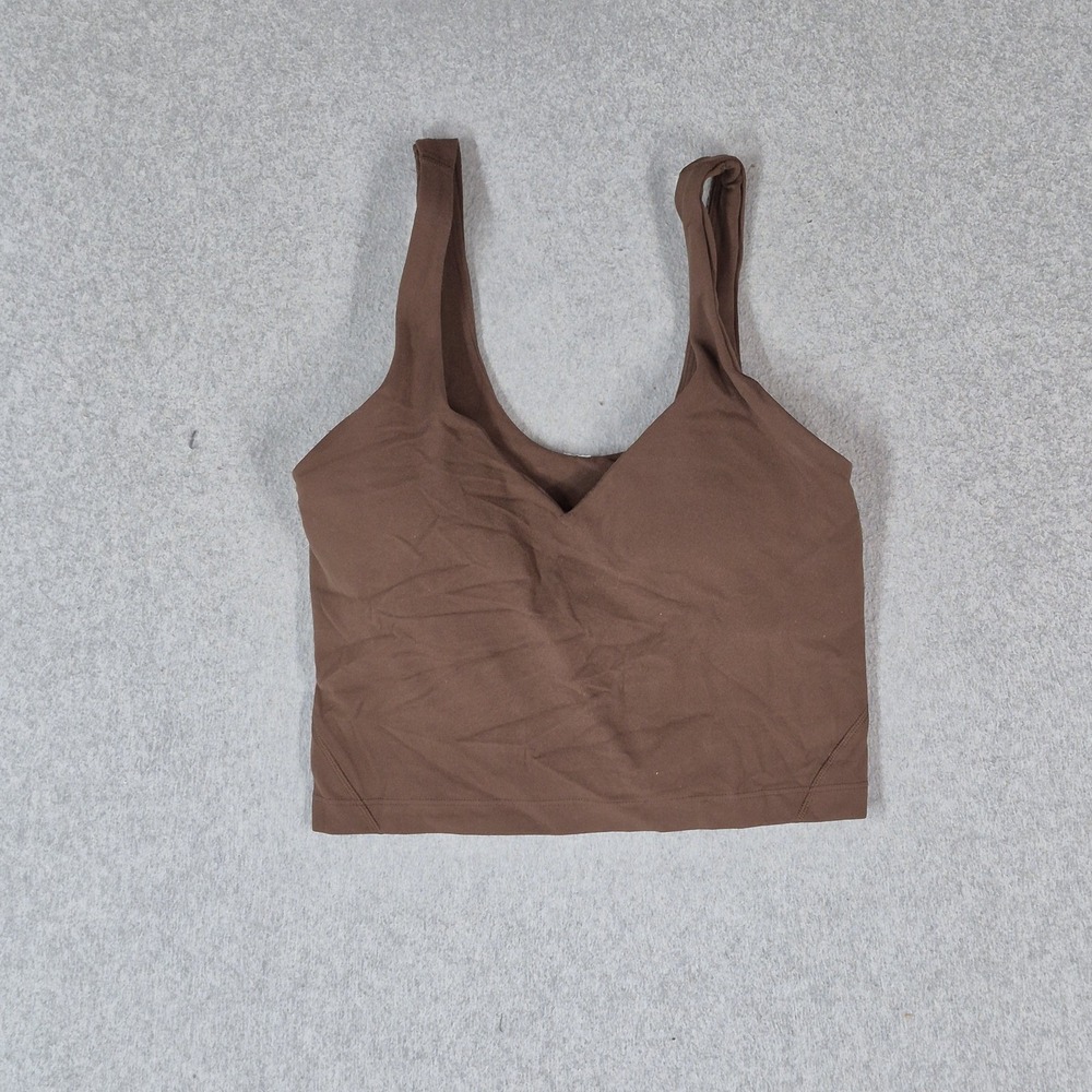 Lululemon Women Activewear 4 Brown Align Crop Tank Shelf Bra Pullover